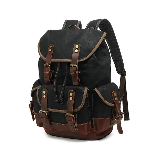 Stylish Waterproof Waxed Canvas Travel Drawstring Backpack