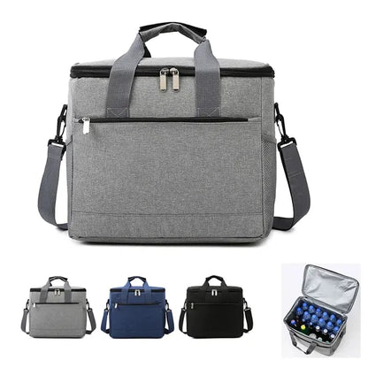 33L Oxford Insulated Lunch Picnic Cooler Handbag With Strap