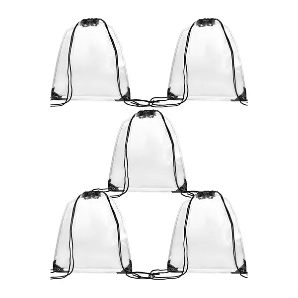 Clear PVC Stadium Drawstring Backpack Cinch Bag 17" x 13.5"