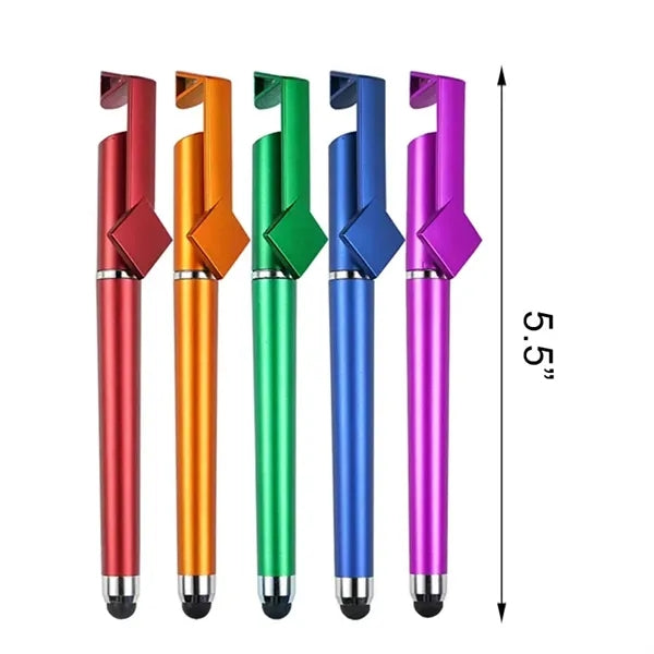 Custom Stylus Ballpoint Pen With Phone Stand & Qr Code