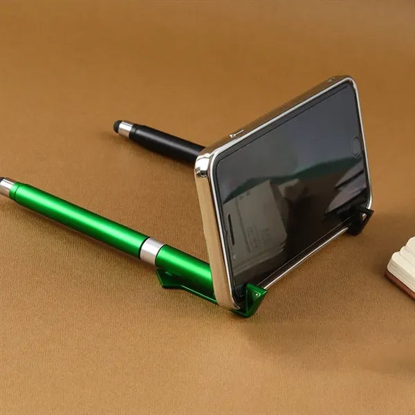 Custom Stylus Ballpoint Pen With Phone Stand & Qr Code