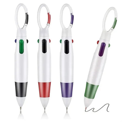 Multicolour Ballpoint Pens With Retractable Buckle Keychain
