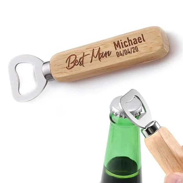 Custom Wooden Handle Bottle Opener