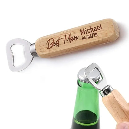 Custom Wooden Handle Bottle Opener