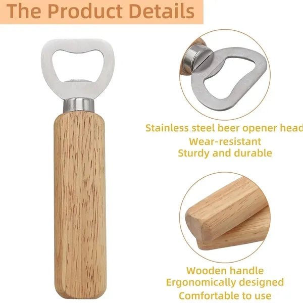 Custom Wooden Handle Bottle Opener