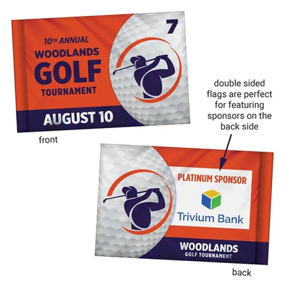 14" x 20" Custom Double Sided Golf Flag with Tube