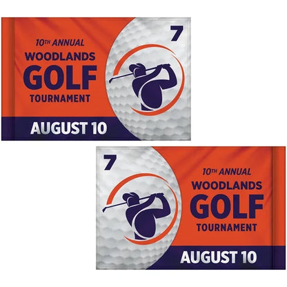 14" x 20" Custom Double Sided Golf Flag with Tube