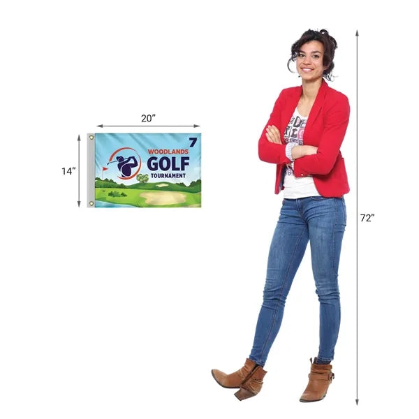 14" x 20" Single Reverse Golf Flag with Heading & Grommets