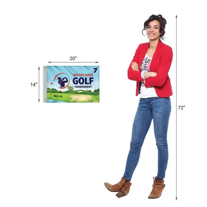 14" x 20" Double Sided Golf Flag with Heading and Grommets