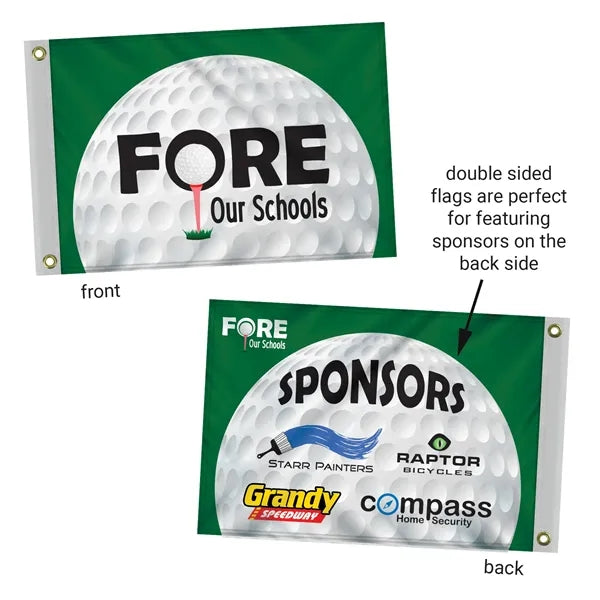 14" x 20" Double Sided Golf Flag with Heading and Grommets