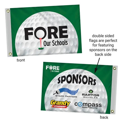 14" x 20" Double Sided Golf Flag with Heading and Grommets