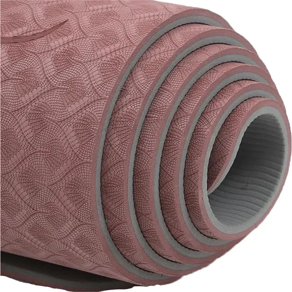 Thick Yoga Mat With Position Lines And Texture Surface