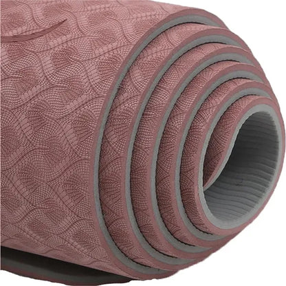 Thick Yoga Mat With Position Lines And Texture Surface