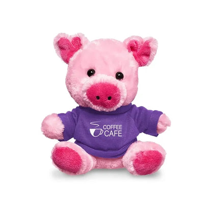 7" Plush Pig With T-Shirt