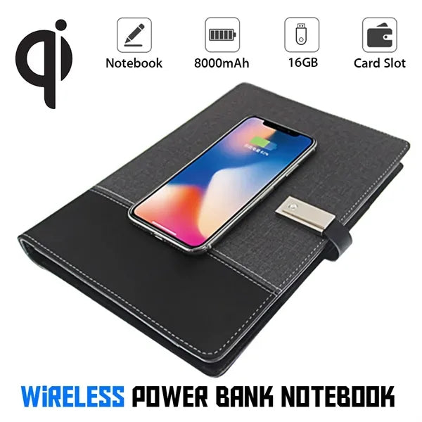 A5 Multifunctional Wireless Charging Notebook 16GB USB Drive
