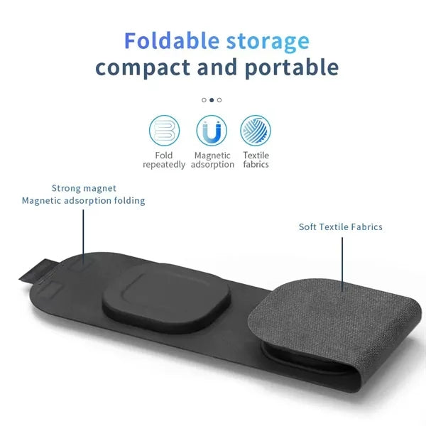 Portable Folding 15W Fast Charging 3 in 1 Wireless Charger