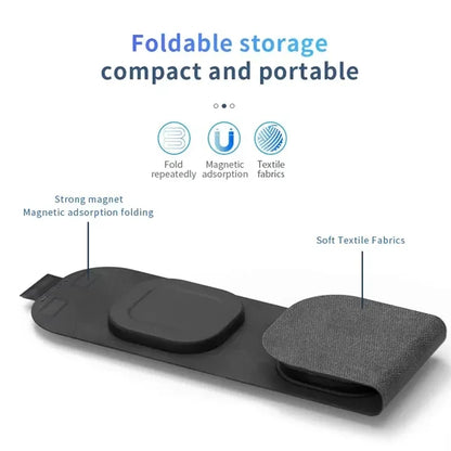 Portable Folding 15W Fast Charging 3 in 1 Wireless Charger