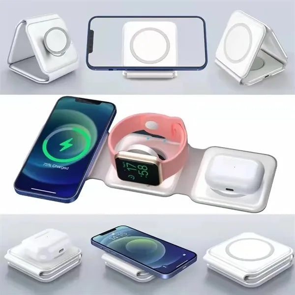 Foldable 3 in 1 Fast Wireless Charging Station