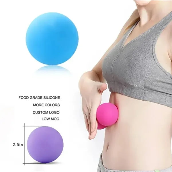 2.5 Inch Silicone Yoga Massage Ball - Multi-Color Options