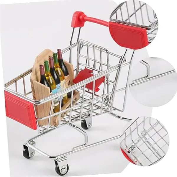 Miniature Trolley Shopping Cart Supermarket Handcart Props