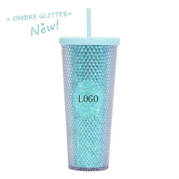 Double Walled Cups  Fully Studded Tumbler With Lid