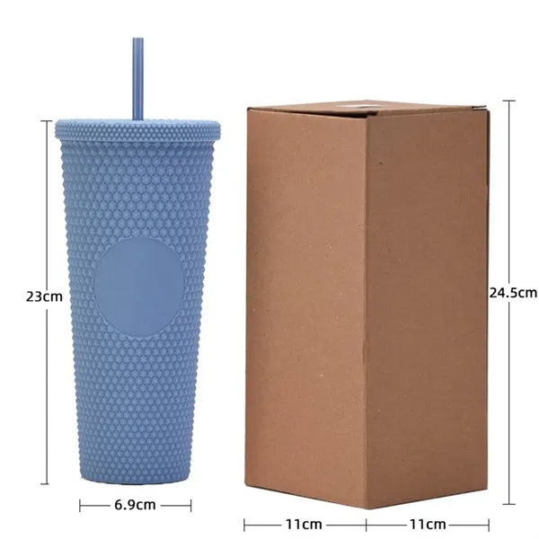 Double Walled Cups  Fully Studded Tumbler With Lid