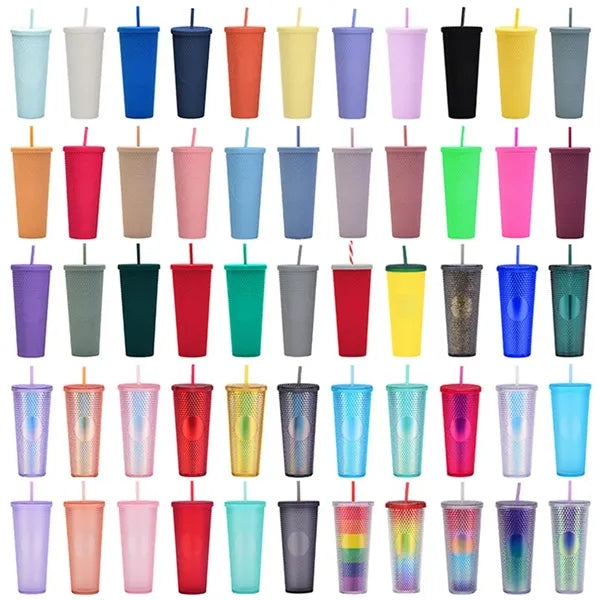 Double Walled Cups  Fully Studded Tumbler With Lid