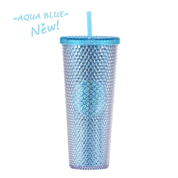 Double Walled Cups  Fully Studded Tumbler With Lid