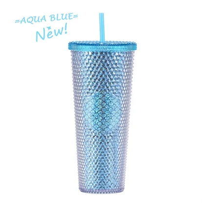 Double Walled Cups  Fully Studded Tumbler With Lid