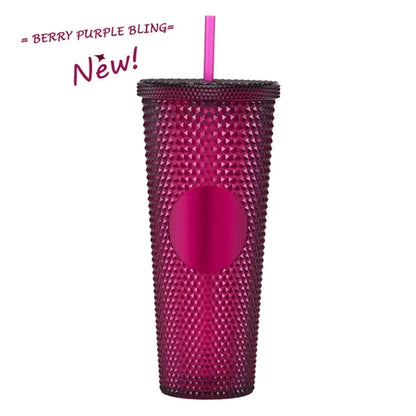 Double Walled Cups  Fully Studded Tumbler With Lid