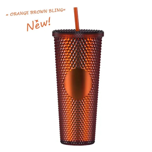 Double Walled Cups  Fully Studded Tumbler With Lid