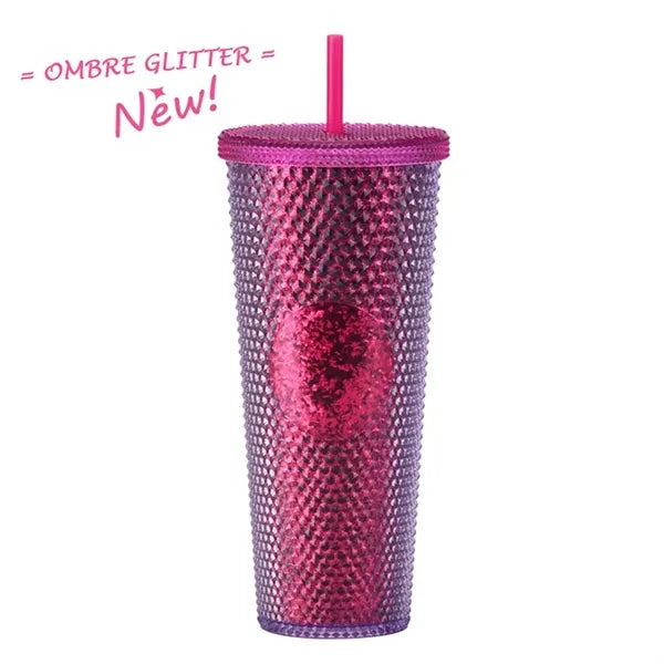 Double Walled Cups  Fully Studded Tumbler With Lid