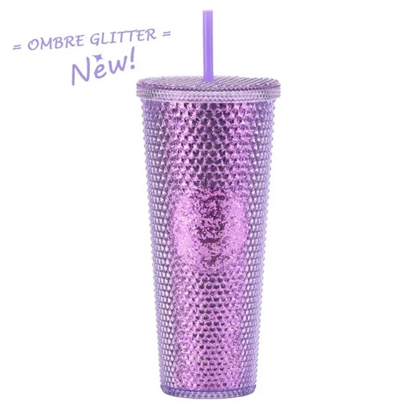 Double Walled Cups  Fully Studded Tumbler With Lid