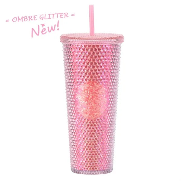 Double Walled Cups  Fully Studded Tumbler With Lid