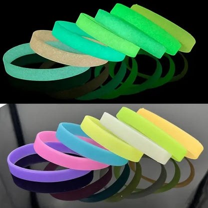 Light Up Luminous Silicone Wristbands Glow Rubber Bracelet