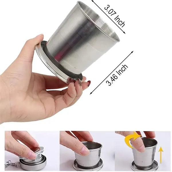 Stainless Steel Portable Outdoor Camping Collapsible Cup
