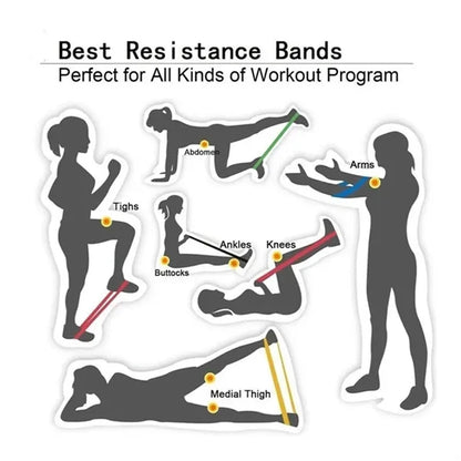 5pcs Resistance Loop Exercise Bands with Carry Bag