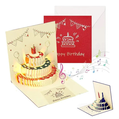 3D Pop Up Cake Music Birthday Card