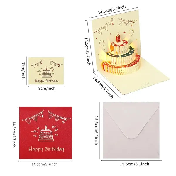 3D Pop Up Cake Music Birthday Card