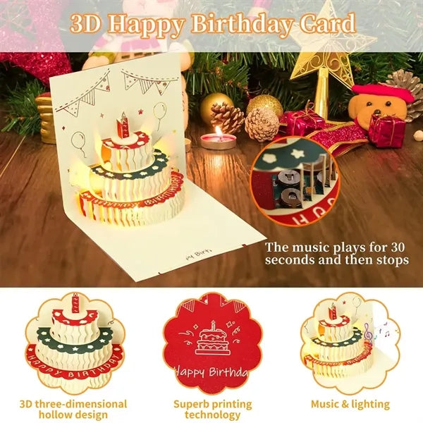 3D Pop Up Cake Music Birthday Card