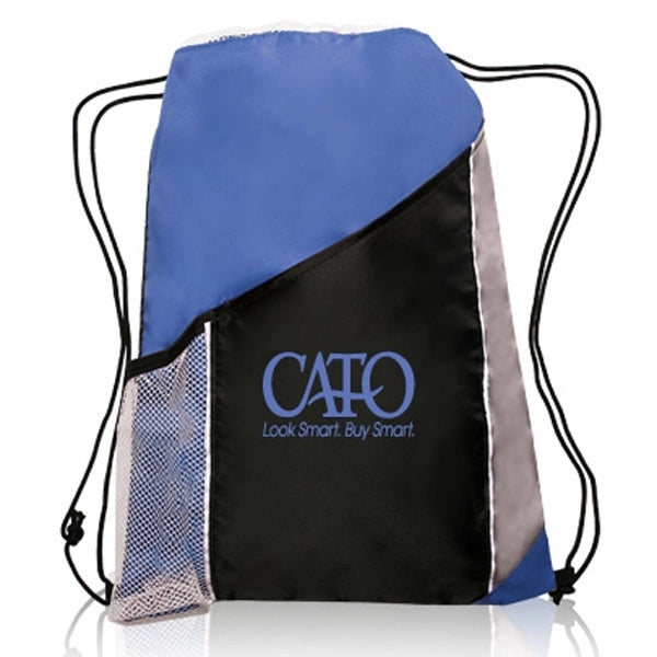 Two Color Drawstring Backpacks with Side Bottle Mesh Pockets