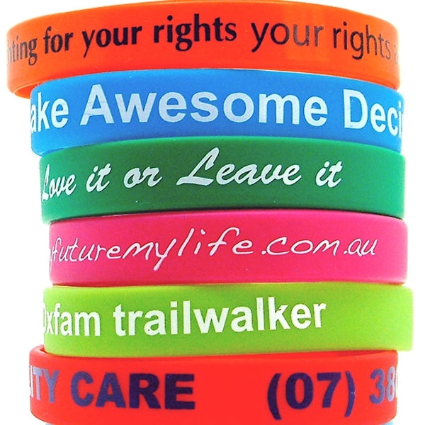 Custom Silkscreen Printed Silicone Wristbands-H