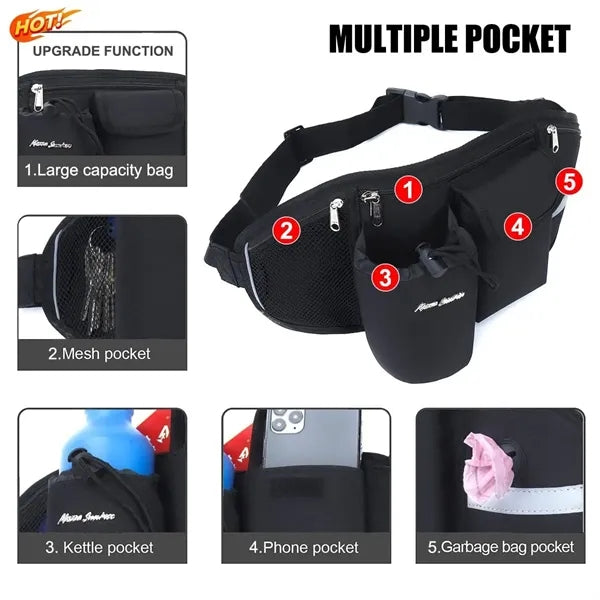 Sports Fanny Pack With Dog Leash Customed