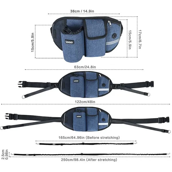 Sports Fanny Pack With Dog Leash Customed