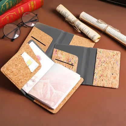 Eco-Friendly Natural Cork Unisex Passport Card Holder