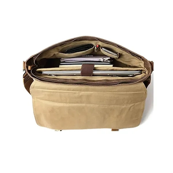 Canvas Leather Briefcase Bag