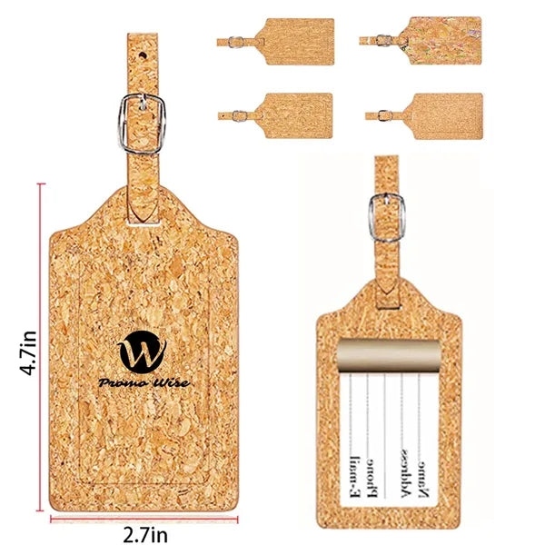 Durable Eco-Friendly Unique Unisex Natural Cork Luggage Tag