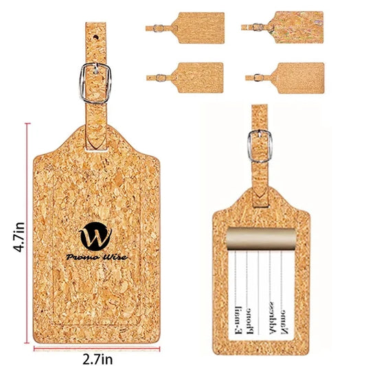 Durable Eco-Friendly Unique Unisex Natural Cork Luggage Tag