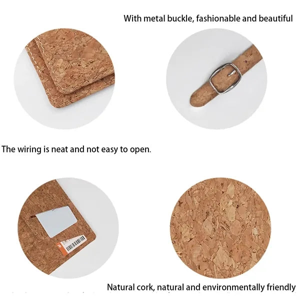 Durable Eco-Friendly Unique Unisex Natural Cork Luggage Tag