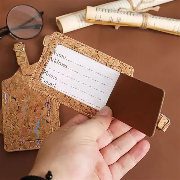 Durable Eco-Friendly Unique Unisex Natural Cork Luggage Tag